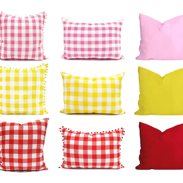 Gingham Pillow Etsy