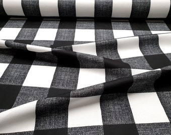Black and White Buffalo Check Gingham Fabric: Home Decor Upholstery
