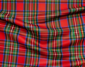 Royal Stewart Tartan Fabric: Red Green Plaid Upholstery, Christmas Home Decor