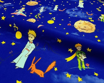 The Little Prince Fabric: Blue Kids Room Decor Fabric By The Yard