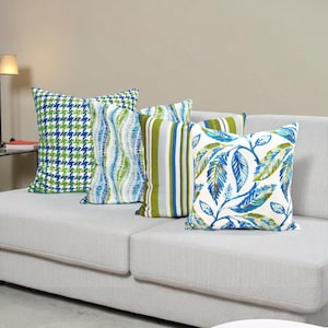 Blue Green Pillow Covers - Decorative Cushion Cover, Coastal Pillow Covers with Various Sizes, Blue Green White Throw Pillows, Accent Pillow