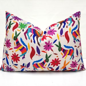 Mexican Otomi Pillow Cover - Rectangular Otomi Print Lumbar Pillow, Mexican Otomi Home Decor Cushion, Double Sided Extra Long Throw Pillow