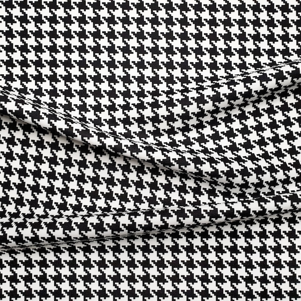 Black and White Houndstooth Fabric - Small Houndstooth Print Fabric for Chair, Sofa Bench Upholstery Drapery, Home Decor Fabric by the Yard