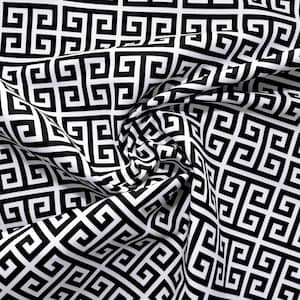 Greek Key Print Upholstery Fabric by the Yard Black Key on | Etsy