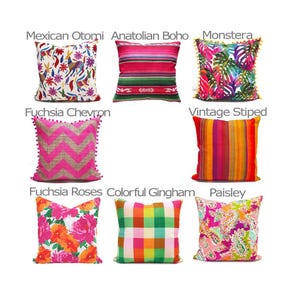 Fuchsia Pink Pillow Covers - Decorative Cushion Cover, Bohemian Pillow Covers with Various Sizes, Fuchsia Pink Throw Pillows, Accent Pillow