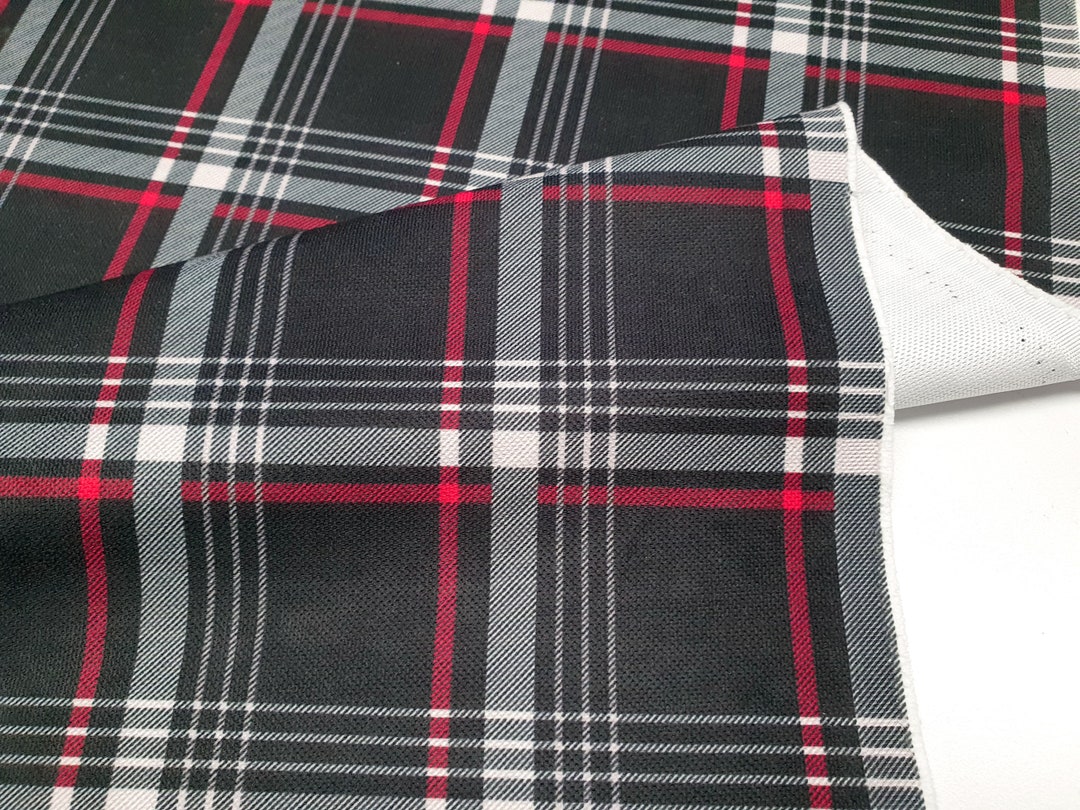 Anthracite Plaid Fabric by the Yard - Charcoal Gray Tartan