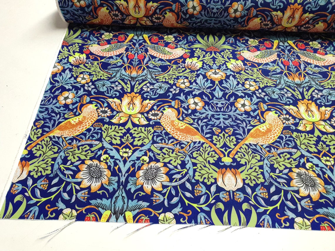 William Morris Upholstery Fabric by the Yard Strawberry Etsy Canada