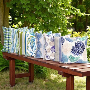 Coastal Pillow Cover: Blue Green Nautical Throw Pillow Case