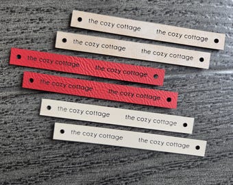 NEW longer tag for text or a quote .4" x 4" with a 3mm rivet hole - tons of colours  - Rivets not included - perfect for your handmade items