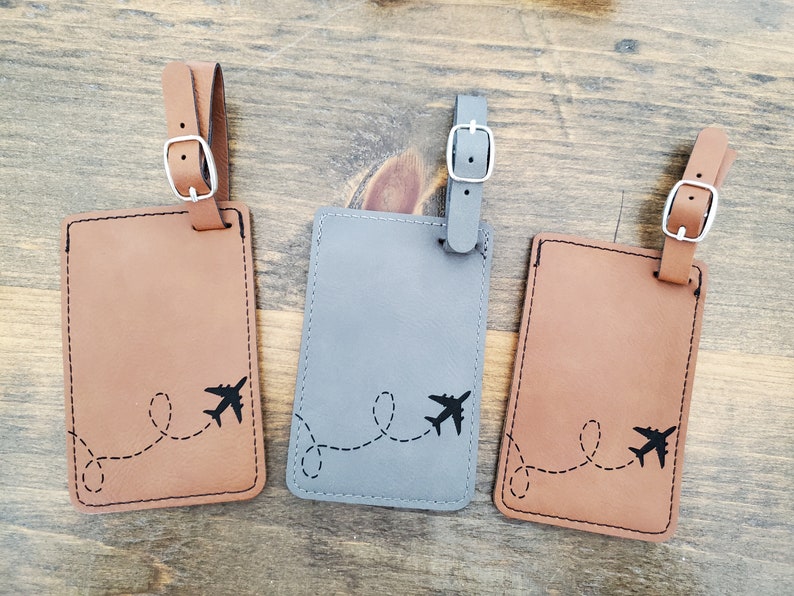 Luggage Tags Can be personalized for Vacation, Cruise, Retirement, Birthday, Wedding Couple, Gift Top Quality Leatherette image 3