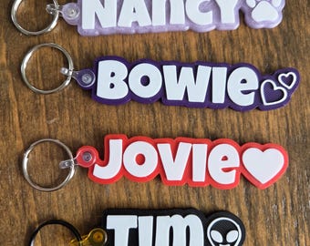 3D printed name tags for purses, knapsacks, totes, book bags, diaper bags - anything you'd like a name on!
