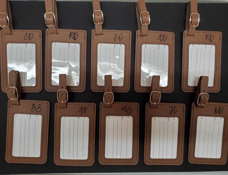 Luggage Tags Can be personalized for Vacation, Cruise, Retirement, Birthday, Wedding Couple, Gift Top Quality Leatherette image 10