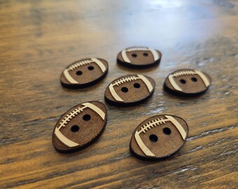 READY to Ship 1.2" x .75" Football buttons - perfect fun and sporty accent to your projects