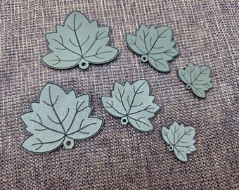Leatherette Pumpkin Leaves – Fall Craft Embellishments, Various Sizes
