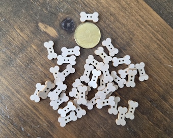 Dog Bone Button Embellishments for your crafts, dog items 1.8 x 1 cm Made from unfinished birch - priced per piece -buy what you need