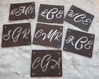 Custom BLANKET rivet tag (rivets not incl.) OR Sew Holes - 3" x 2.5" -perfect for knit blankets - lots of colours /fonts - price for ONE Tag