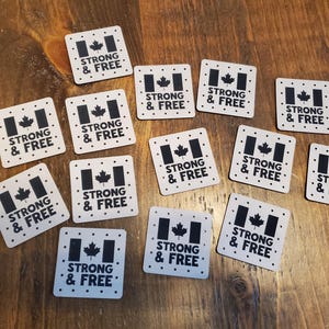 Canadian Red Leatherette tags or any OTHER colour I have in stock 1.5" or 2" - Show your Canada pride! Special Price - finishing touch