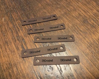 New Tag style - .5" x 2.75" - choice of rivet holes (5mm) or sew holes - tons of colours  - Rivets not included - perfect for handmade items