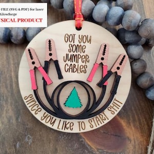 SVG digital file for a Glowforge - Fun ornament - make your own cost effective ornaments for friends coworkers, markets - Glowforge tested