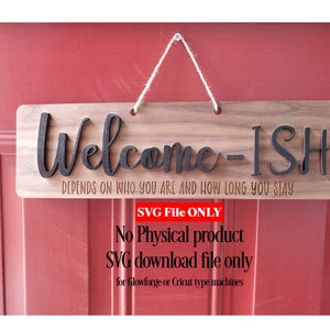 SVG digitale Datei - Willkommen Schild für ein Geschenk oder Ihr Zuhause! - Großartig für Glowforge oder Abziehbild auf einer Cricut-Maschine (nur digitale Datei)