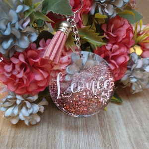 Personalized keychains with glitter gradient