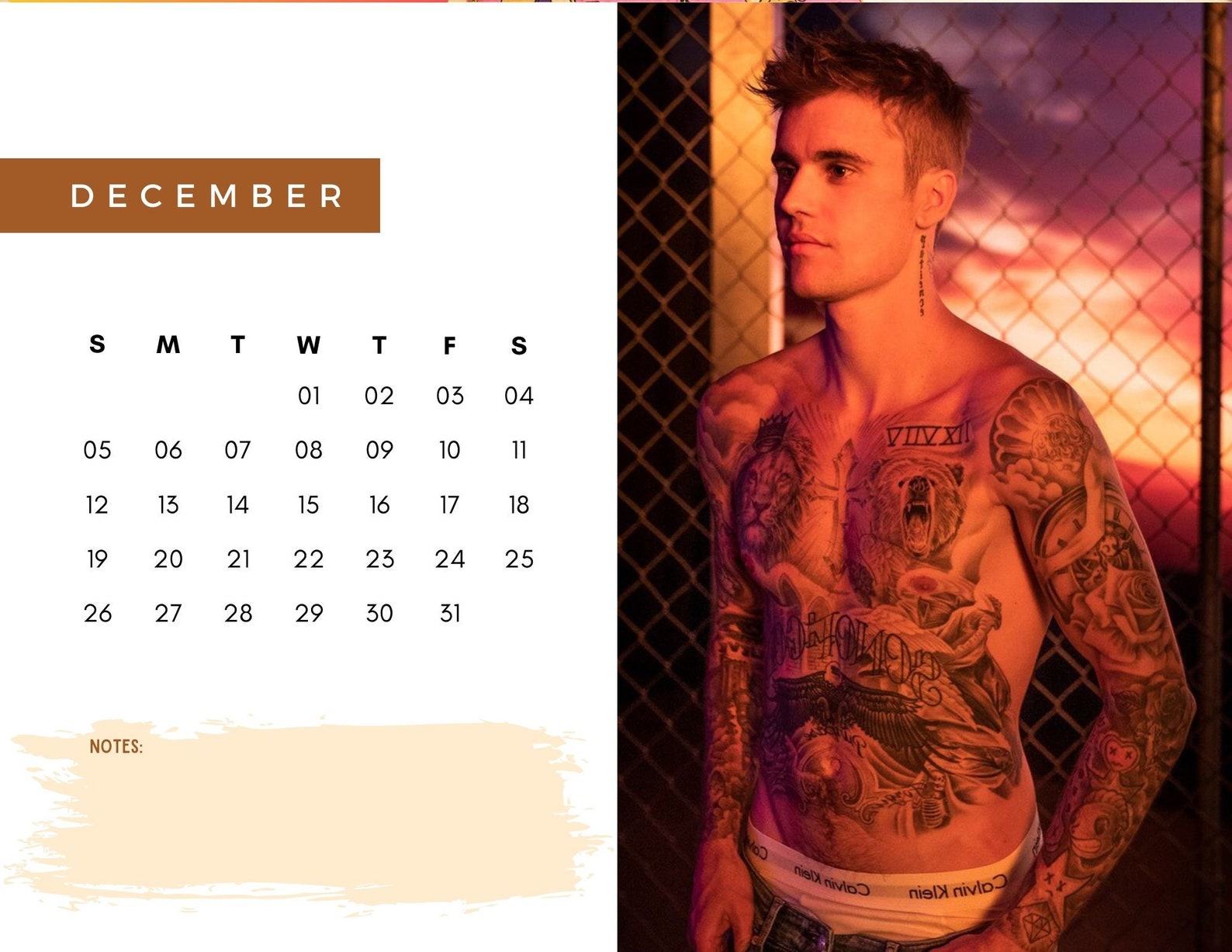 Justin Bieber Academic Calendar Sept 2021 Aug 2022 Etsy