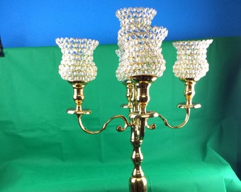 SPECIAL 50% DISCOUNT OFFER *** Vintage Handmade 5-Arm Candelabra Traditional Candle Holder Gold Metal Home/Wedding/Function Hall Décor