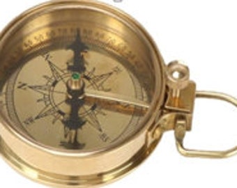 Shiny Brass Compass Locket Compass Maritime Gift