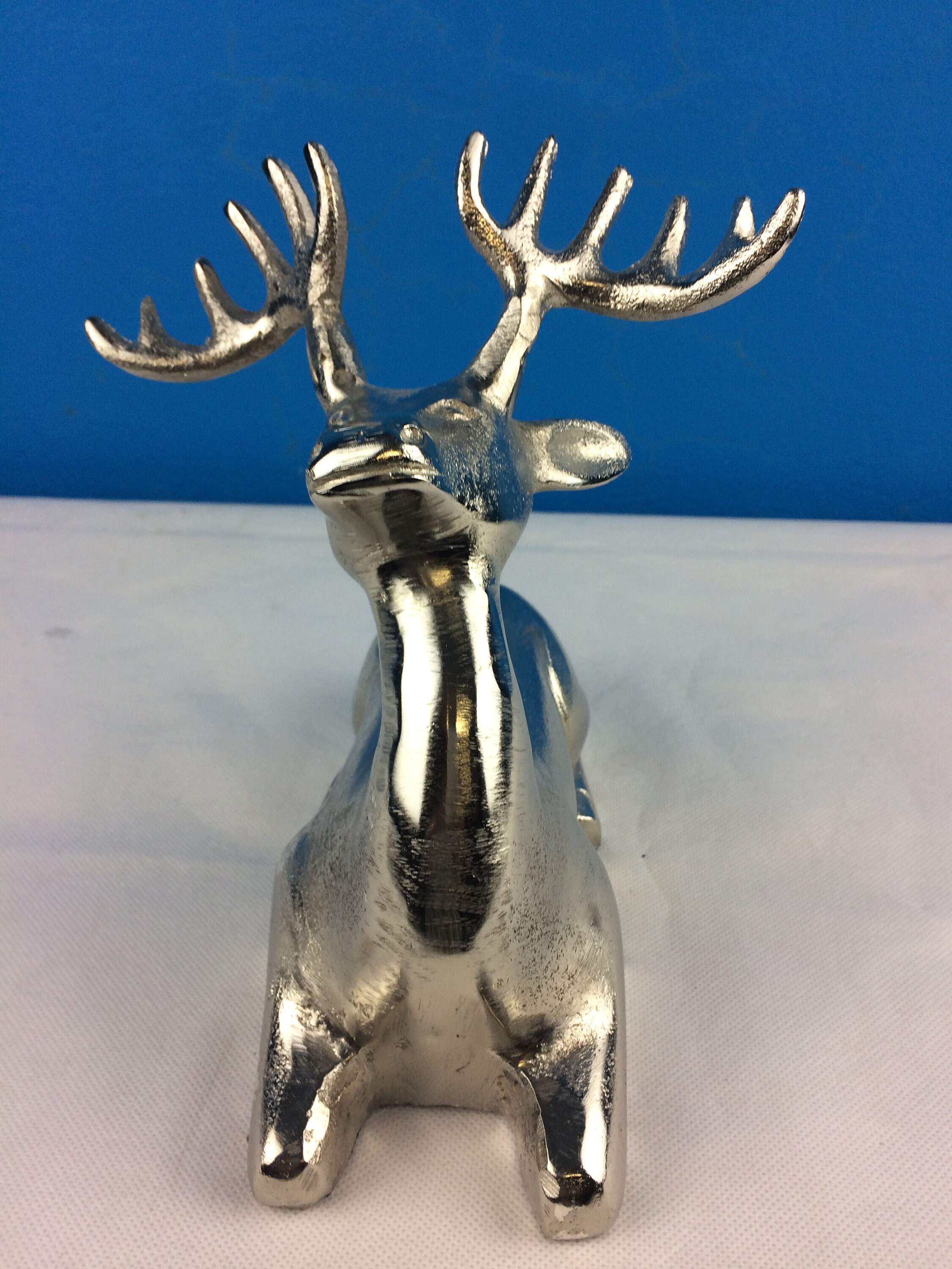 Handmade Metal Reindeer in Silver Shade sitting Height 36 Etsy UK
