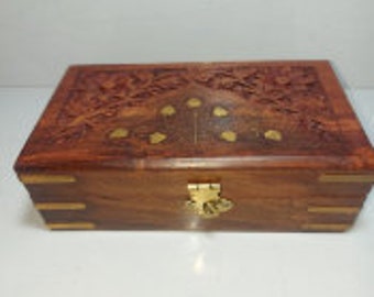 Handmade Jewelry Storage Box Sheesham Wood Modern Design H6XW11XL15CM