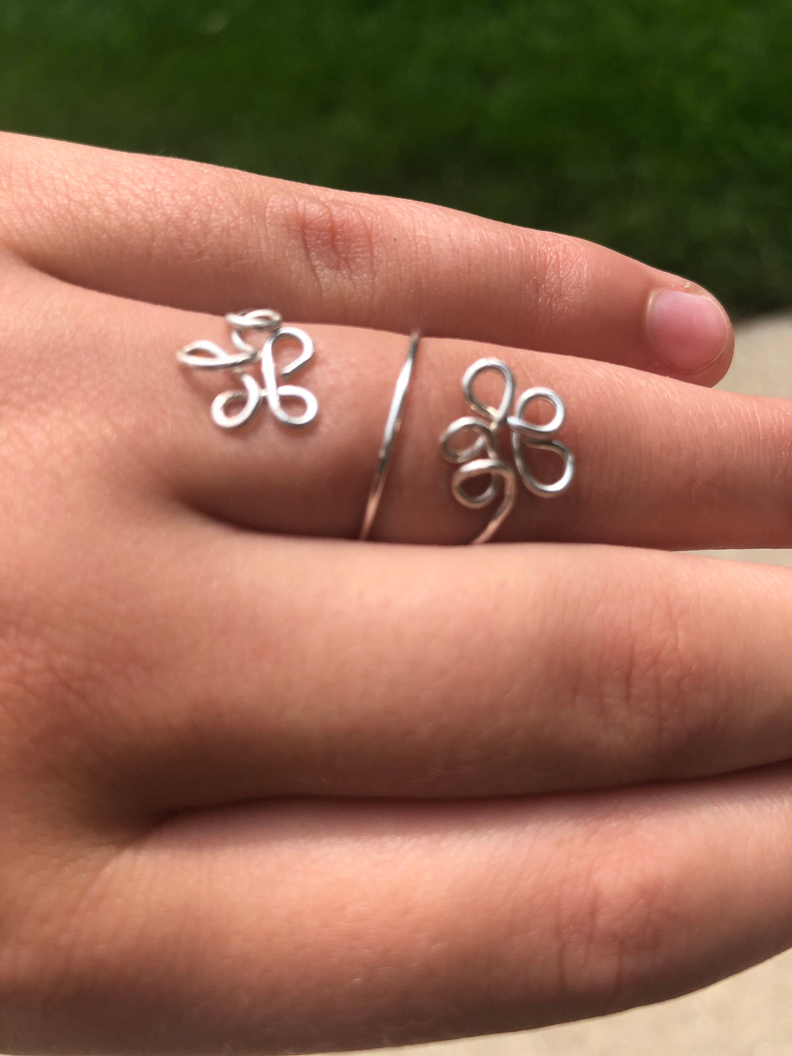 Flower Wrap Around Ring in Silver Etsy