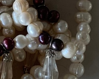 Genuine Pearl /crystal / quartz napkin rings