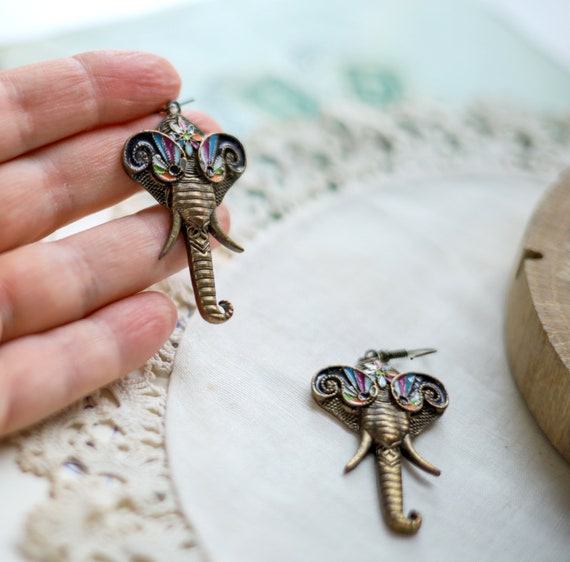 Vintage elephant best sale earrings