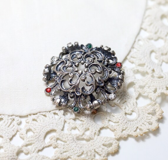 Broche Vintage élégante Ornée De Strass - Bijou De Collection