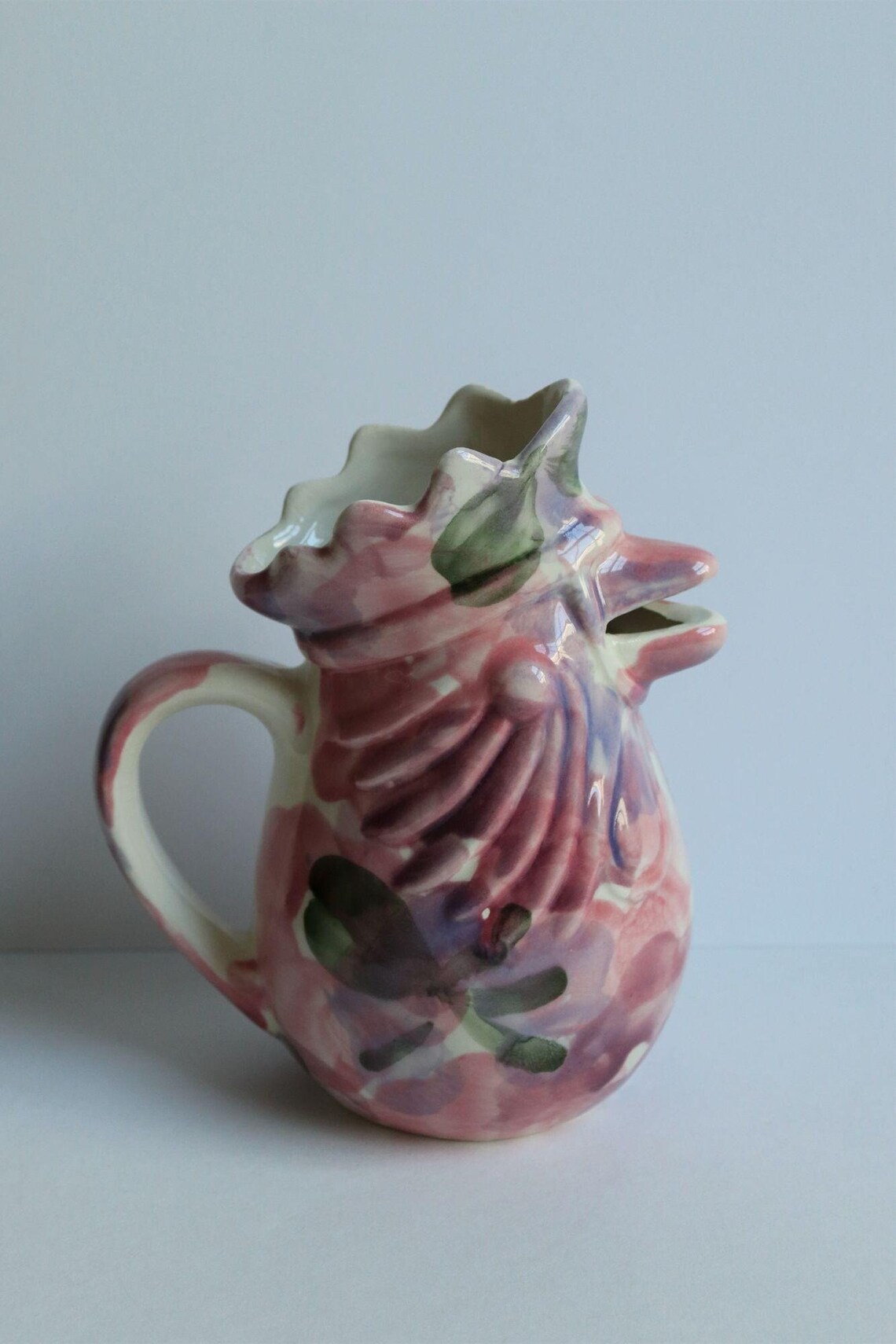 Island Bermuda Pottery Handmade Rooster Pitcher Etsy