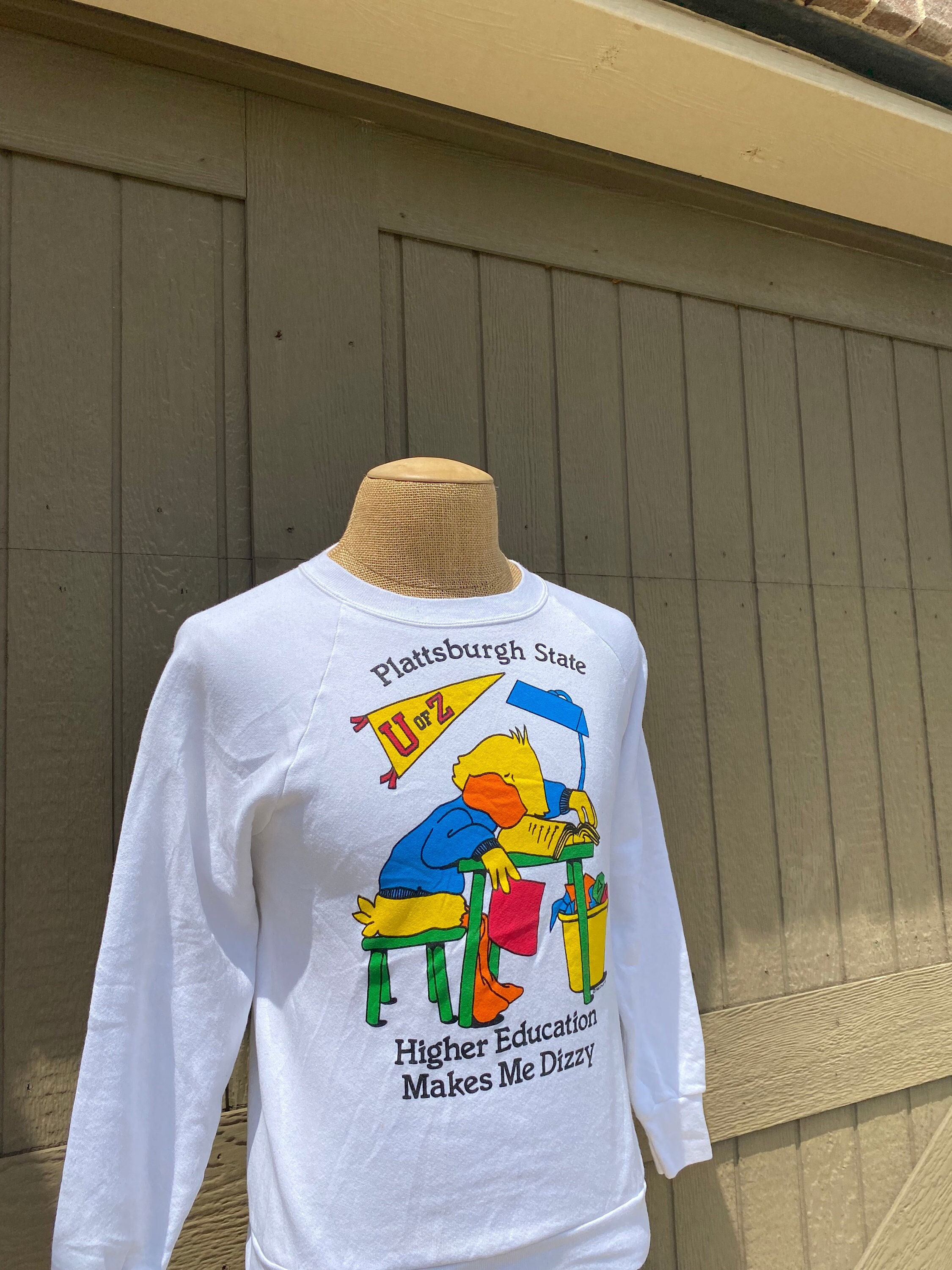 90s Vintage PLATTSBURGH STATE サンフェード 米国製 90s Vintage PLATTSBURGH STATE サンフェード 米国製