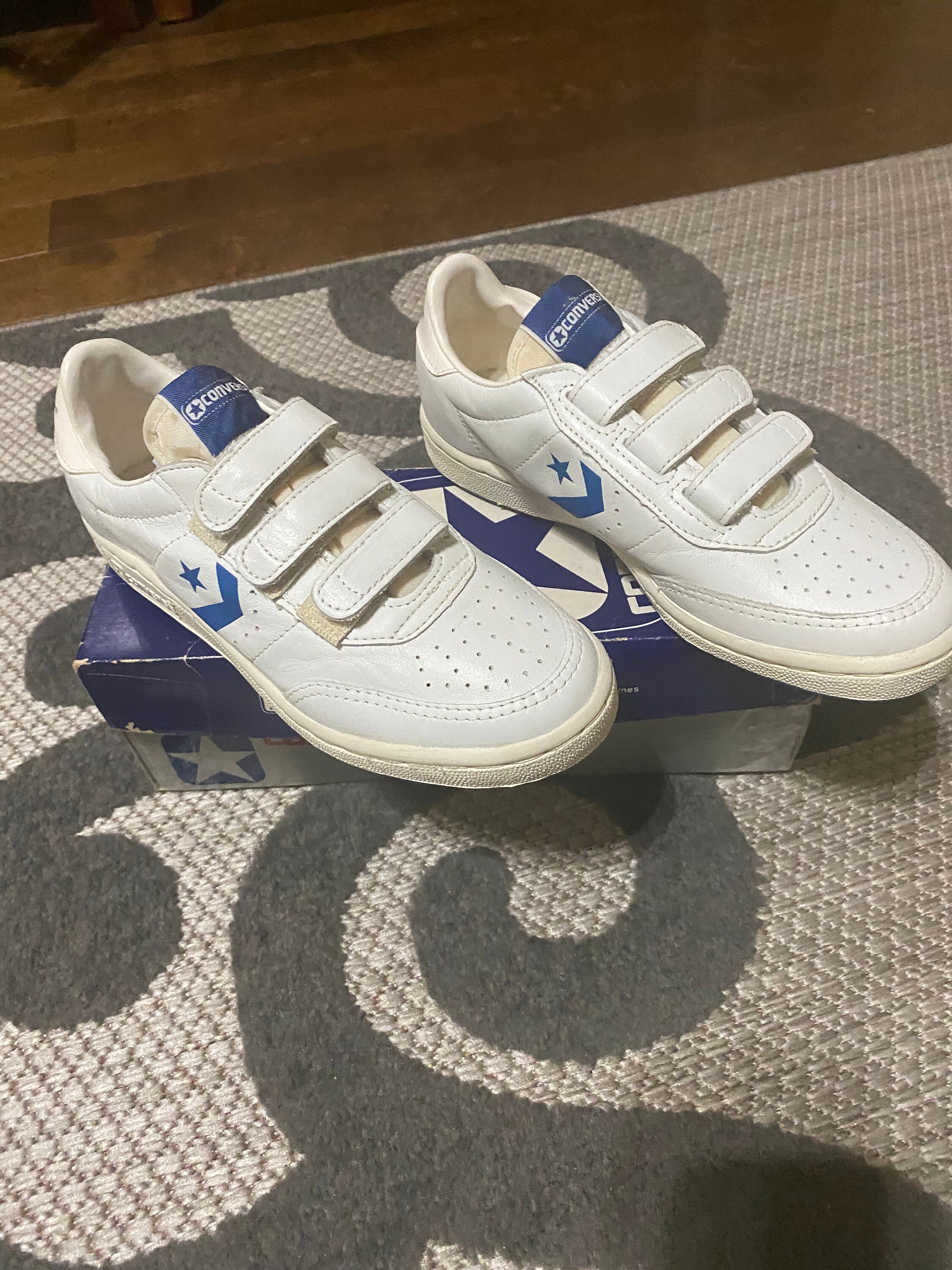 Vintage 1984 Olympic Games CONVERSE Youth GATEWAY OXFORD Leather Velcro Etsy