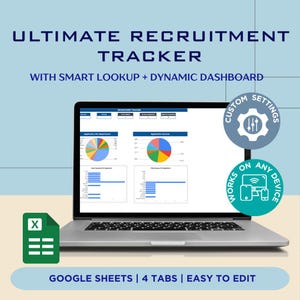 Ultimate Recruitment Tracker | Applicant Tracking Spreadsheet | HR Hiring Tracker | Google Sheets & Excel | Digital Download