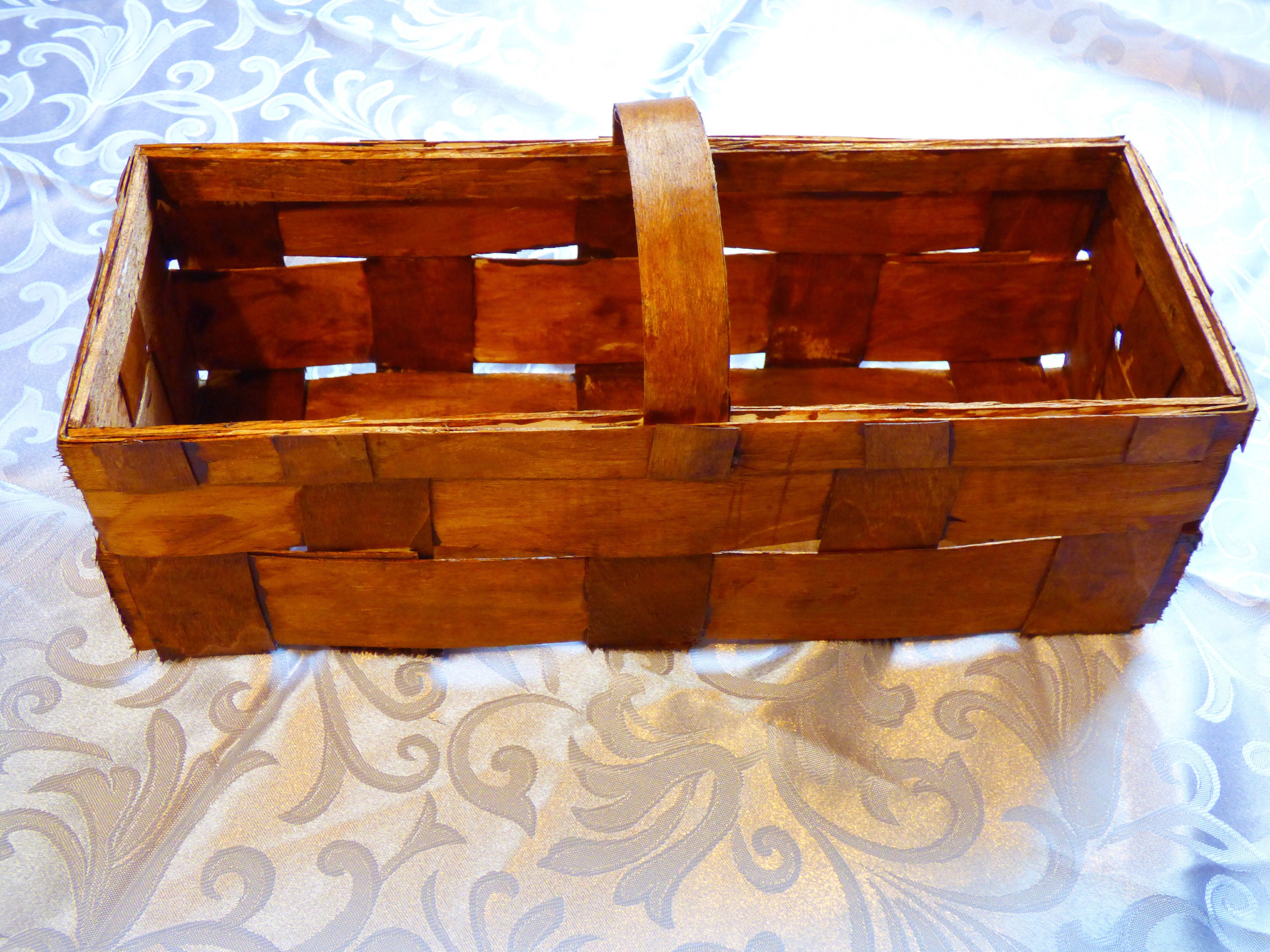 Single wine cradle basket wooden Hand made basket Etsy