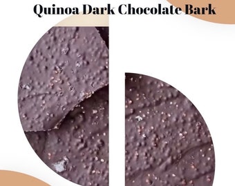 Quinoa Bark Handmade Dark Chocolate and Quinoa Organic Gluten Free High Protein Snack Gift a Healthy Snack