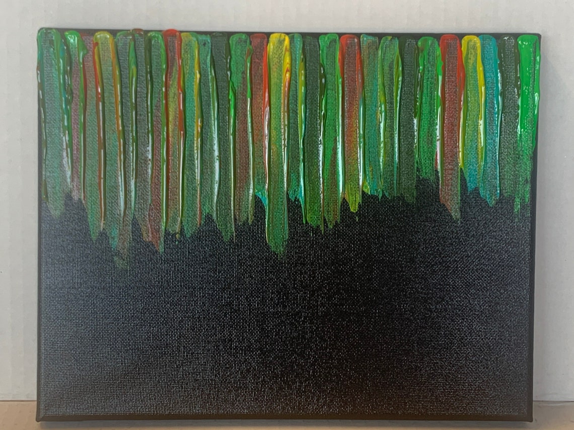 Abstract Paint Drip Canvas 8x10 Etsy