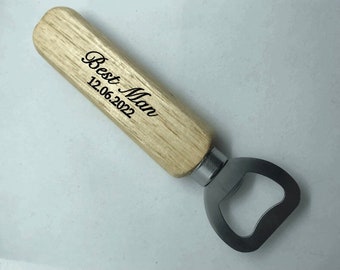 Personalised Bottle Opener, Natural Wood Bottle Opener, Best Man Gift, Groomsman Gift, Best Man Bottle Opener, Wedding Party Gift