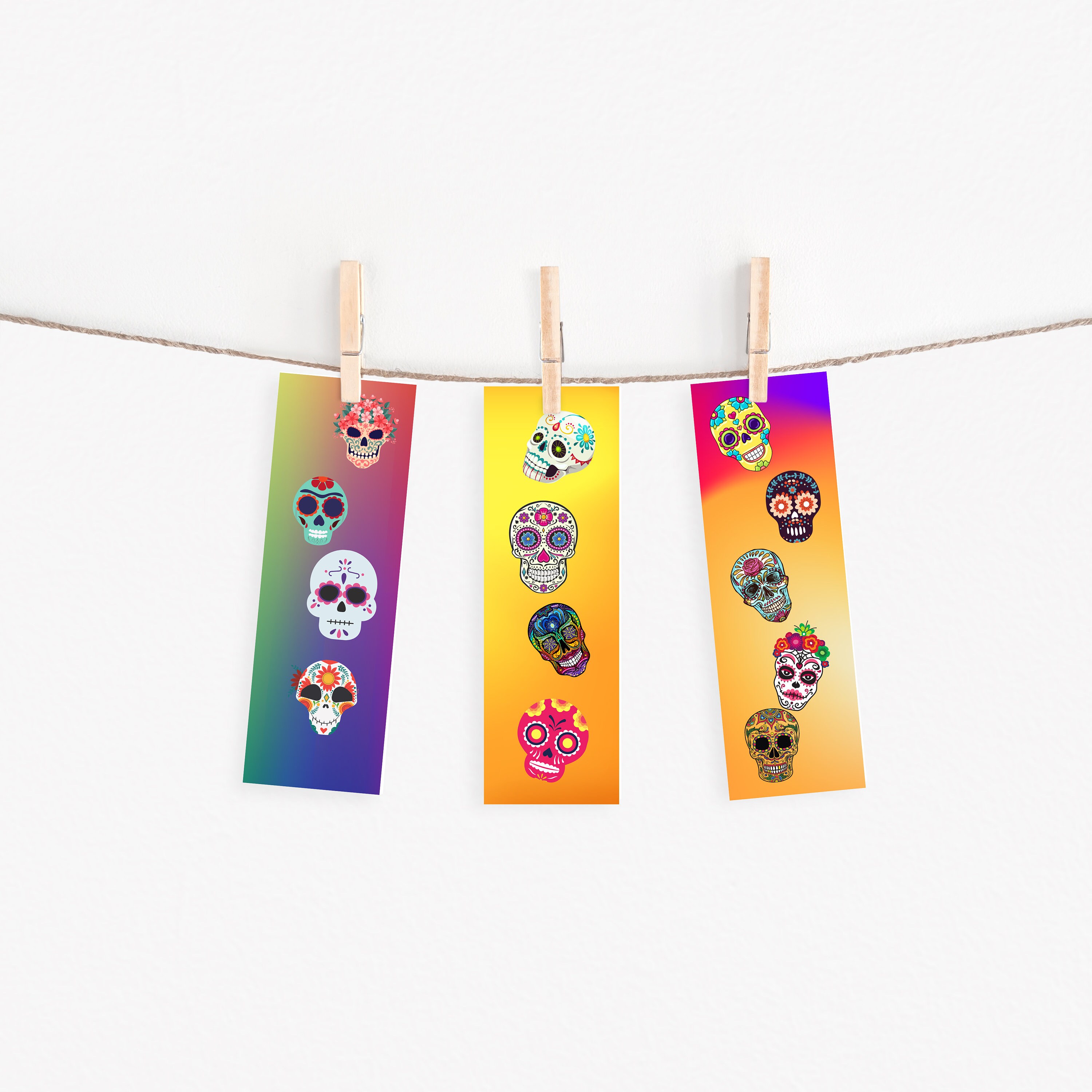 4 Sugar Skull Printable Bookmarks-Digital Download-Day Of The | Etsy