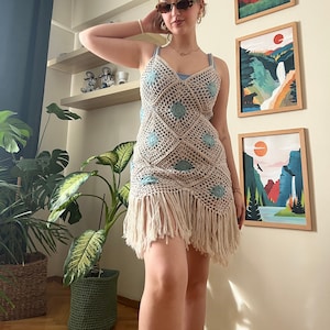Handmade Dress, Mini Summer Dress, Embriodery Dress, Vintage Dress, Crochet Party Dress, Beach Dress, Princess Dress, Birthday Dress