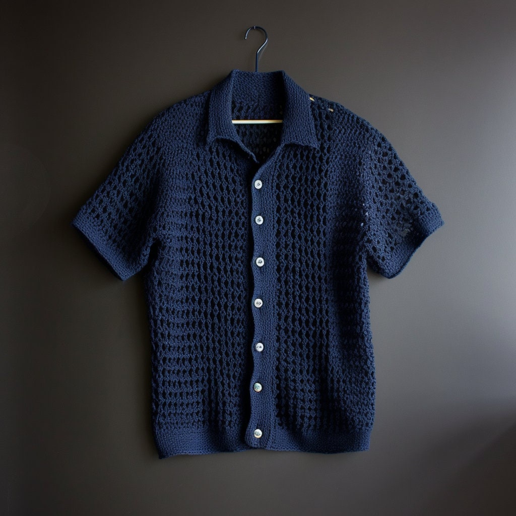 Bott 　Cotton Crochet Knit Shirts Cream Crochet Shirt Online Shopping | OXXOSHOP