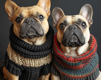 Suéteres para perros hechos a mano, ropa de punto acogedora para mascotas, moda canina de invierno, suéteres cómodos para perros, trajes cálidos para mascotas