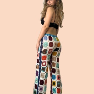 Granny Square Pants, Crochet Pants, Summer Beachwear, Summer Pants, Crochet Beachwear, Knitted Trousers