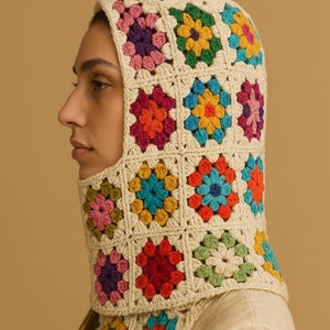 Patchwork Balaclava, Granny Square Balaclava, Crothcet Balaclava, Handmade Balaclava, Knitted Balaclava, Gift For Her, Winter Essentials