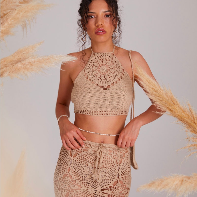 2 Piece Crochet Skirt Set Etsy