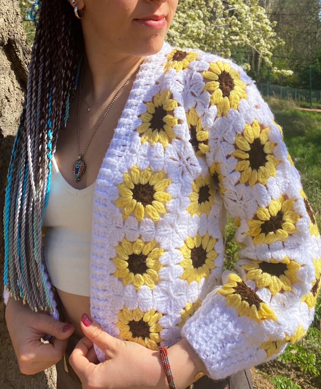 トップス 90's vintage sunflower knit cardigan il_1080xN.3865391559_1wmg.jpg